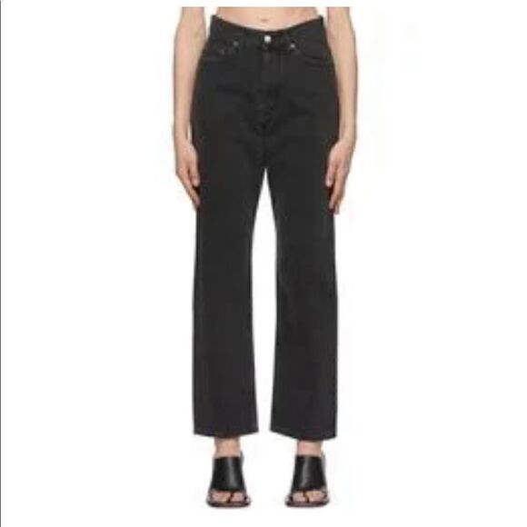 Ambush Denim NWT High Rise Button Fly Relax Fit Pan Black Jeans 28 - Picture 1 of 8